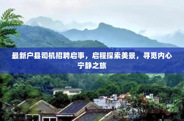 最新户县司机招聘启事，启程探索美景，寻觅内心宁静之旅