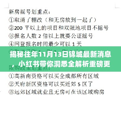 揭秘往年11月13日锦城最新消息，小红书带你洞悉全解析重磅更新！