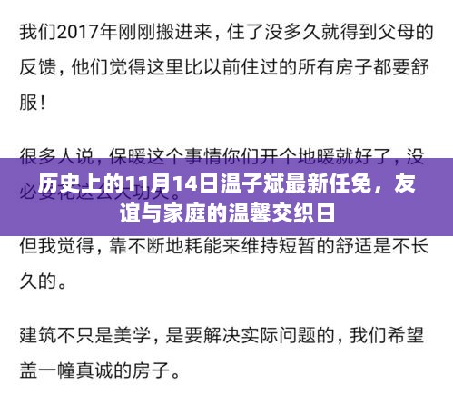 历史上的11月14日温子斌最新任免，友谊与家庭的温馨交织日