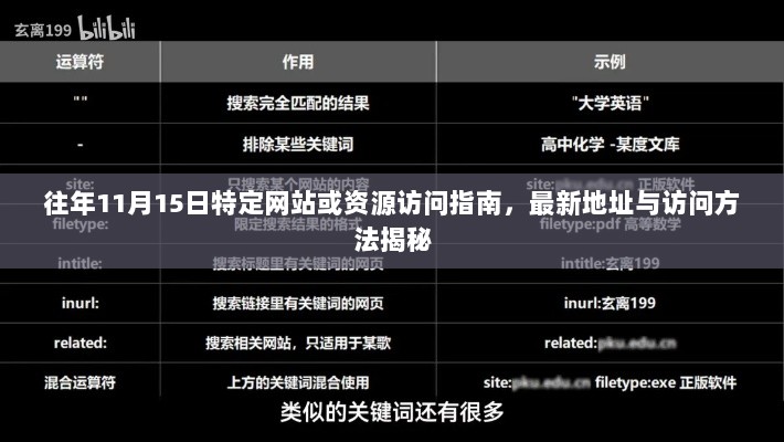 往年11月15日特定网站或资源访问指南，最新地址与访问方法揭秘