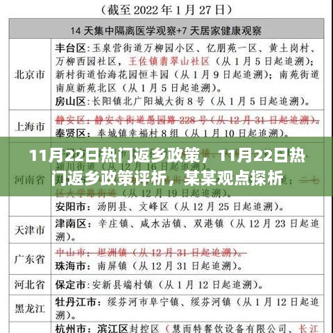 11月22日热门返乡政策，11月22日热门返乡政策评析，某某观点探析