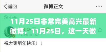 11月25日非常完美高兴最新微博，11月25日，这一天微博上的完美喜悦