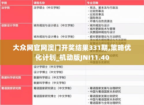 大众网官网澳门开奖结果331期,策略优化计划_机动版JNI11.40