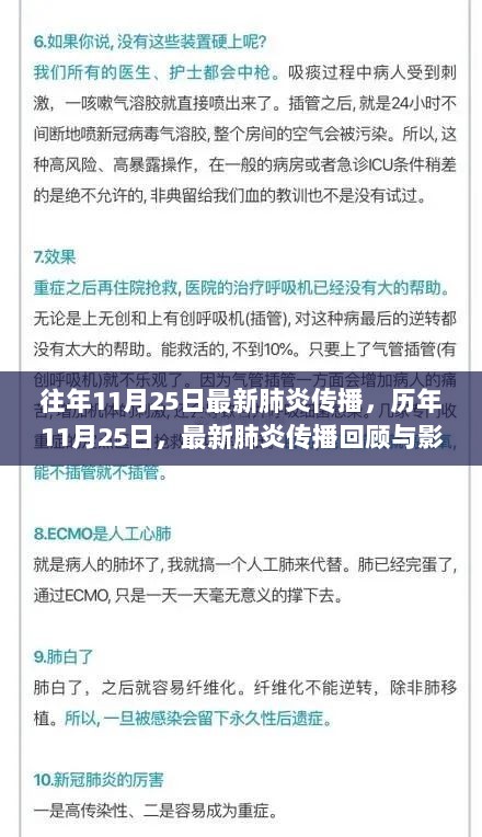 历年11月25日最新肺炎传播回顾，影响与趋势分析