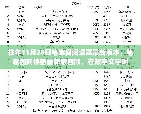 数字文学时代下的阅读狂潮，笔趣阁阅读器最新版本的回顾与展望（往年11月28日）