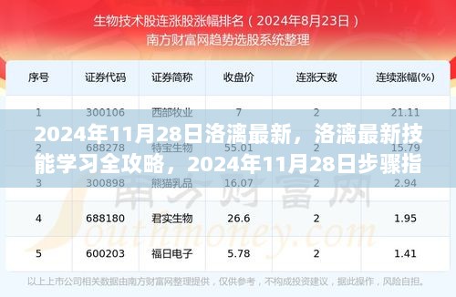 洛漓最新技能学习全攻略，步骤指南与技巧解析（2024年11月28日版）