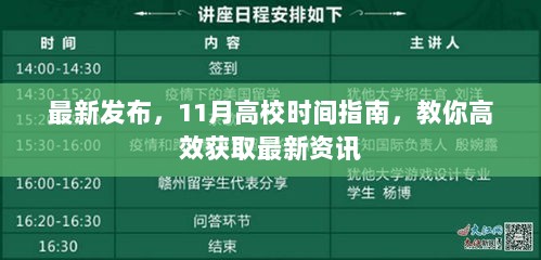 最新发布，11月高校时间指南，教你高效获取最新资讯