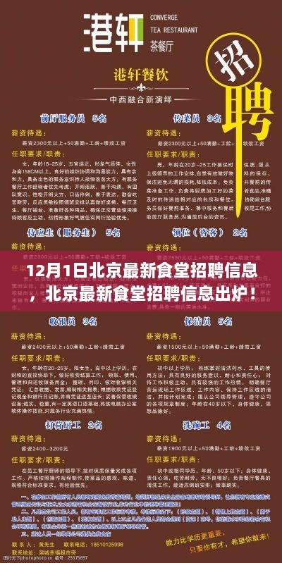 12月1日北京最新食堂招聘信息，北京最新食堂招聘信息出炉！12月1日，你的美食梦想从这里起航！