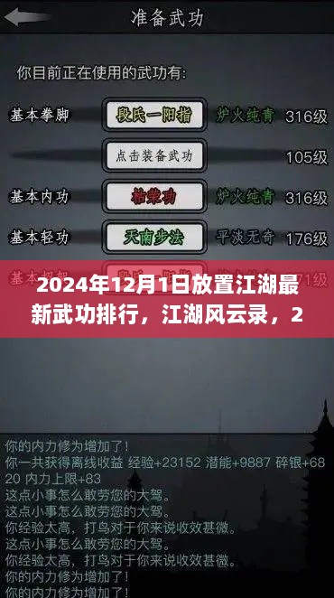 2024年12月1日放置江湖最新武功排行，江湖风云录，2024年武功巅峰之旅，探寻秘境，心灵之旅的静谧力量