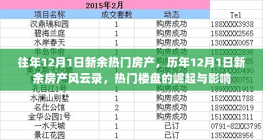 历年12月1日新余房产风云，热门楼盘的崛起与影响回顾