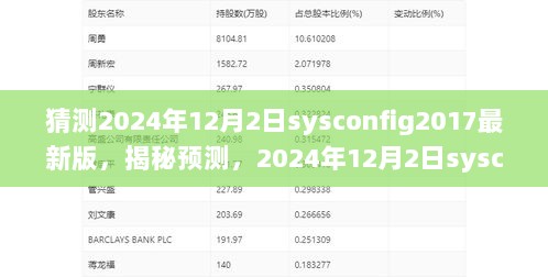 揭秘预测，sysconfig2017最新版未来走向揭秘，2024年12月2日的展望