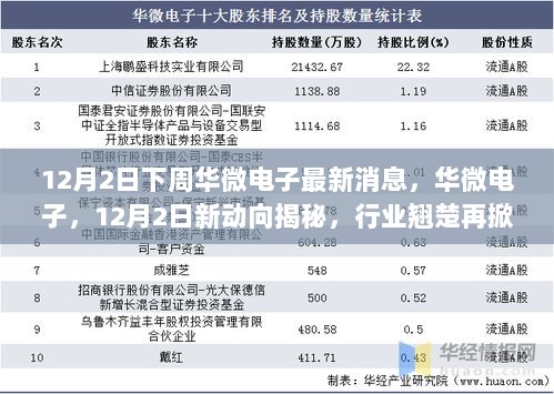 华微电子最新动态揭秘，行业翘楚引领新动向，12月2日下周展望