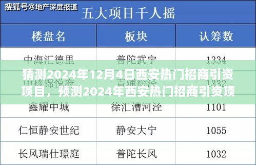 2024年西安热门招商引资项目展望，新投资机遇涌现