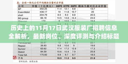 历史上的11月17日武汉服装厂招聘信息全解析，最新岗位、深度评测与介绍标题建议，武汉服装厂历史上的招聘信息深度解析，最新岗位概览与评测介绍。