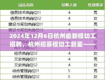 杭州模切工新星招募，科技革新下的极致体验之旅