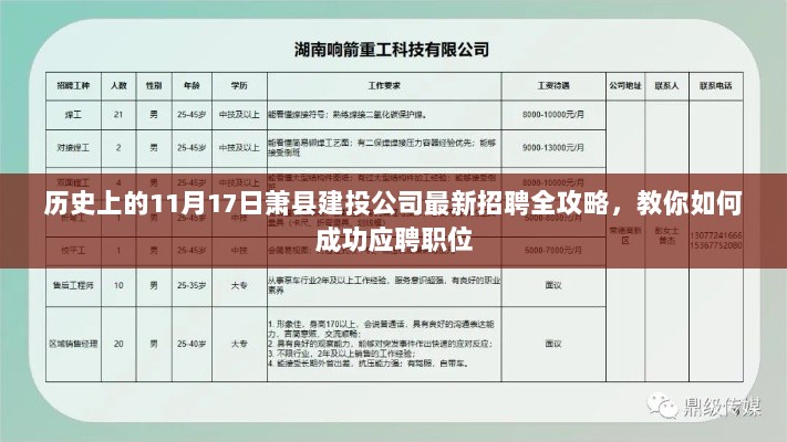 历史上的11月17日萧县建投公司最新招聘全攻略，教你如何成功应聘职位