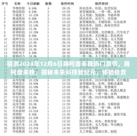 揭秘未来科技新纪元，腾柯唐未晚热门章节预测与智能生活新篇章体验（2024年12月6日）