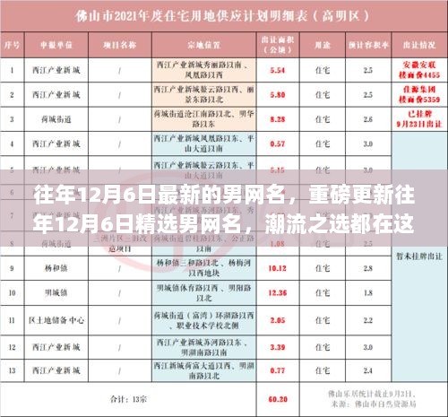 精选男网名，潮流之选，往年12月6日最新更新榜单