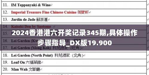 2024香港港六开奖记录345期,具体操作步骤指导_DX版19.900