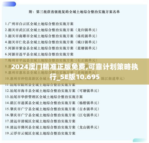 2024澳门精准正版免费,可靠计划策略执行_SE版10.695