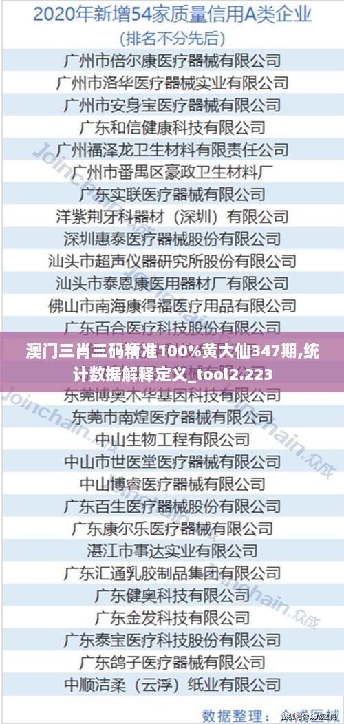 澳门三肖三码精准100%黄大仙347期,统计数据解释定义_tool2.223