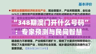 “348期澳门开什么号码”：专家预测与民间智慧