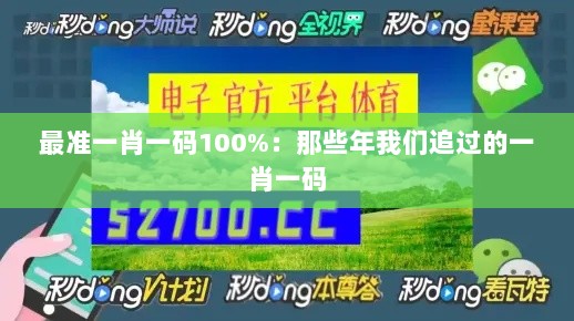 最准一肖一码100%：那些年我们追过的一肖一码