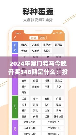 2024年澳门特马今晚开奖348期是什么：投注者的终极梦想