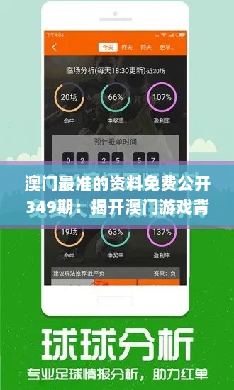 澳门最准的资料免费公开349期：揭开澳门游戏背后的概率面纱