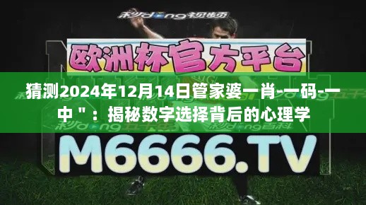 猜测2024年12月14日管家婆一肖-一码-一中＂：揭秘数字选择背后的心理学