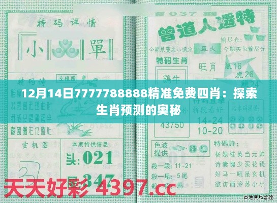 12月14日7777788888精准免费四肖：探索生肖预测的奥秘