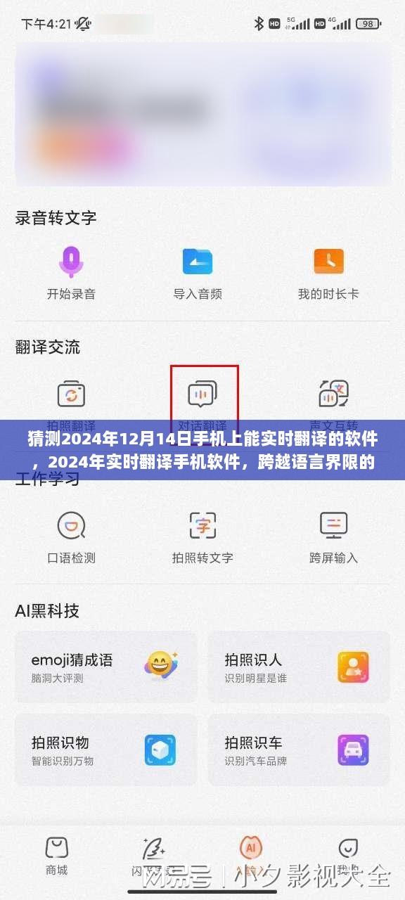 跨越语言界限，2024年实时翻译手机软件的发展与奇迹