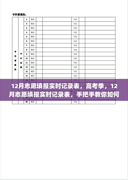 高考季必备，手把手教你如何制定最佳志愿填报决策——实时记录表详解