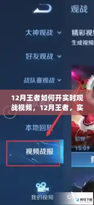 12月王者实时观战视频开启攻略，轻松掌握观战技巧
