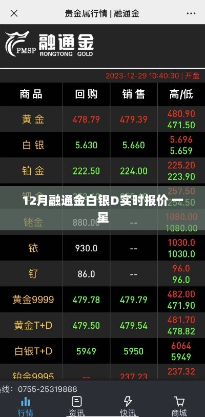 融通金白银D实时报价更新，最新行情分析