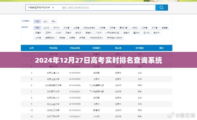 高考实时排名查询系统（最新更新至2024年12月）