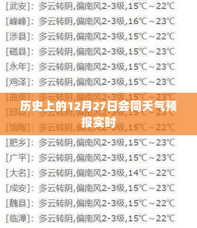 历史上的12月27日天气预报实时查询