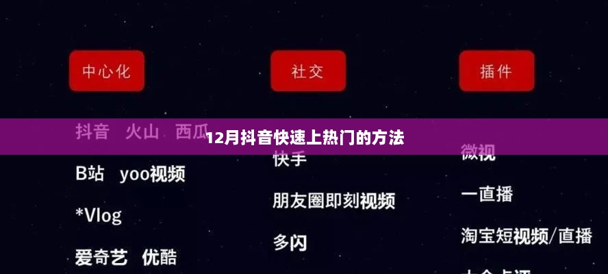 抖音12月热门秘籍，快速上热门技巧分享