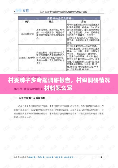 村委牌子多专题调研报告，村级调研情况材料怎么写 