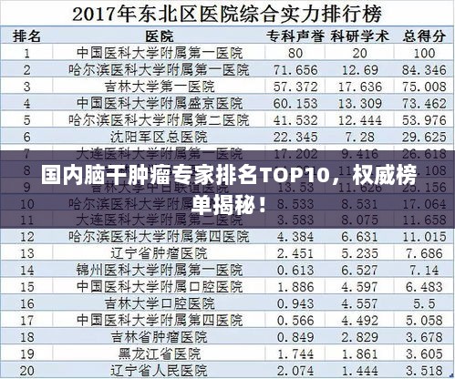 国内脑干肿瘤专家排名TOP10，权威榜单揭秘！