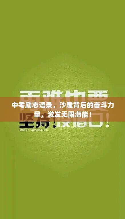 中考励志语录，沙雕背后的奋斗力量，激发无限潜能！