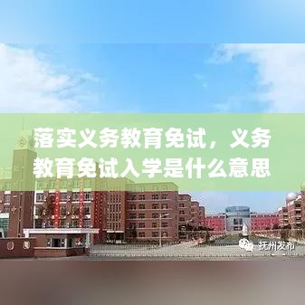 落实义务教育免试，义务教育免试入学是什么意思 