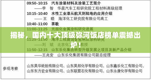 揭秘，国内十大顶级弥河饭店榜单震撼出炉！