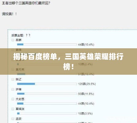 揭秘百度榜单，三国英雄荣耀排行榜！