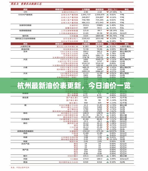 杭州最新油价表更新，今日油价一览